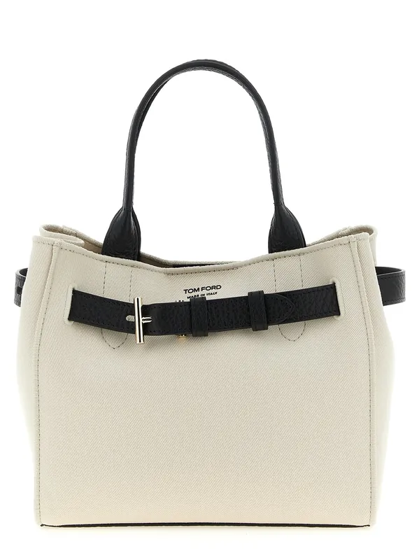 Audrey Tote Bag White/Black - Tom Ford