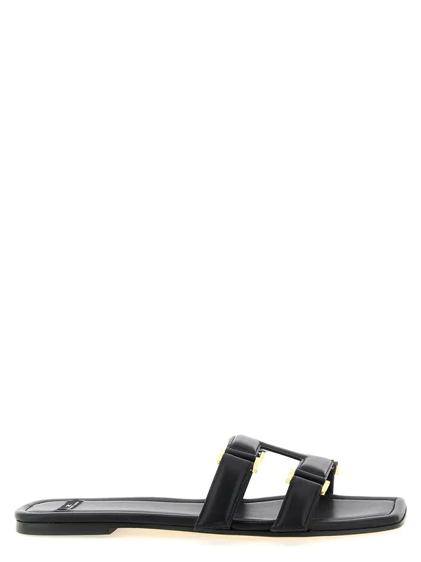 Nappa Leather Sandals Black - Elisabetta Franchi