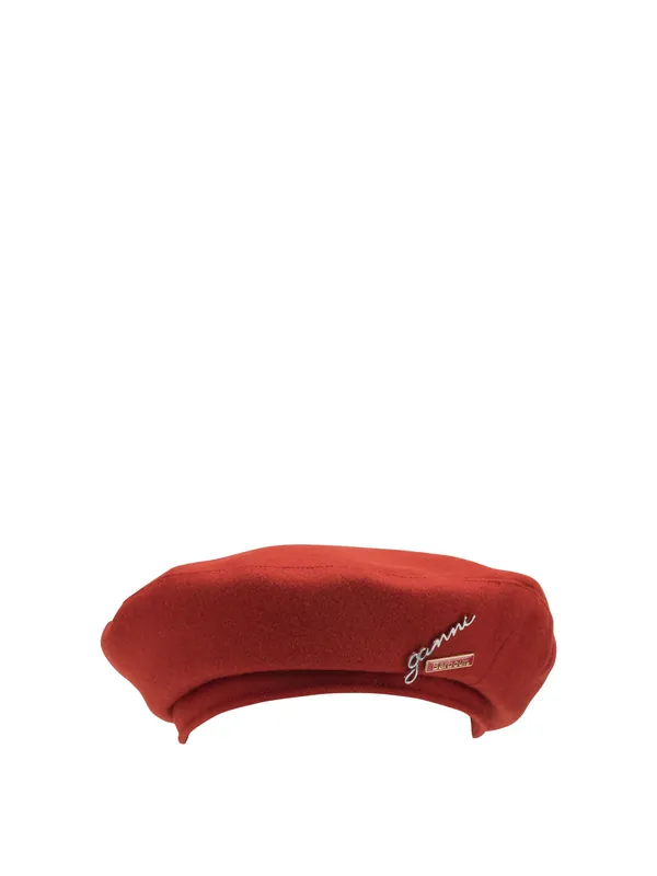 Barbour X Ganni Wool Beret Hats Red