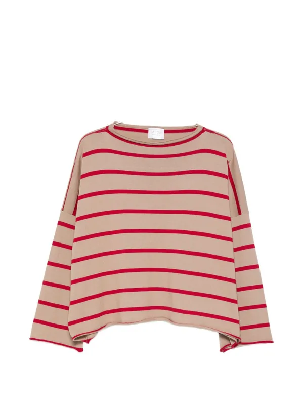 Cashmere And Cotton Striped Sweater - Beyou