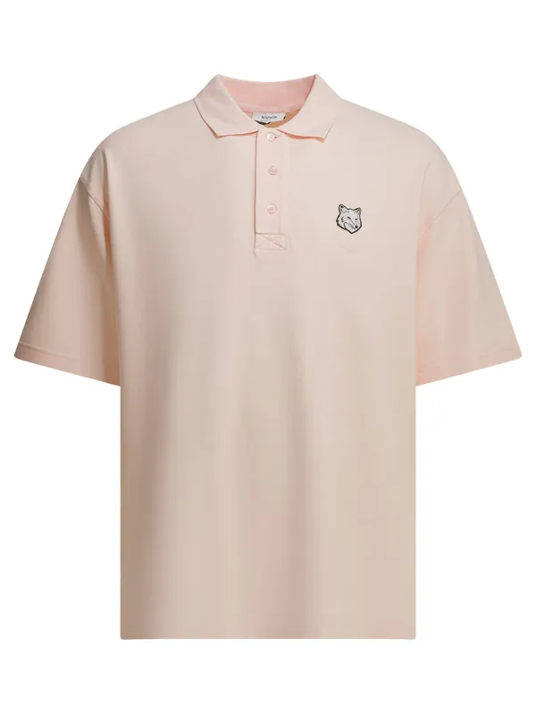 Fox Head Polo Shirts Pink - Maison Kitsuné