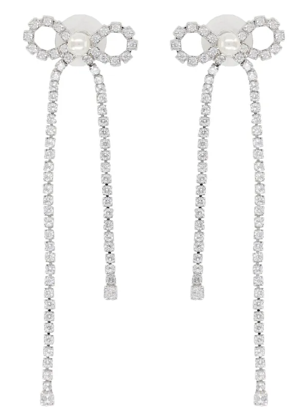 "Crystal Droplet Bow" Earrings - Self-Portrait