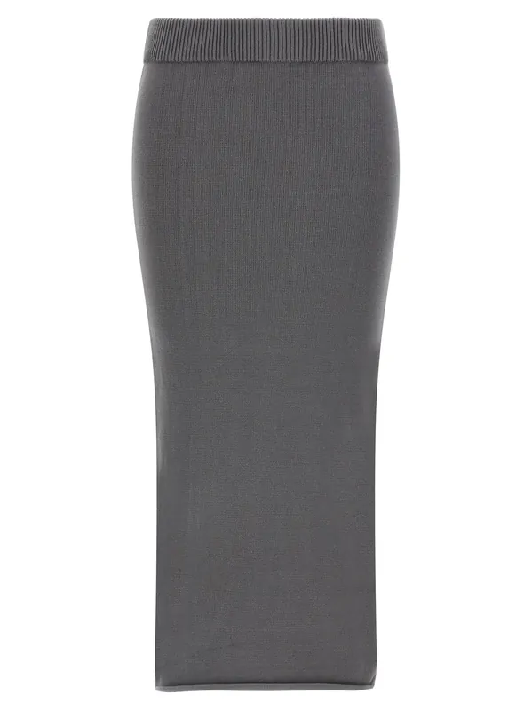 'Raw Knit Skirt Skirts Gray - Entire Studios