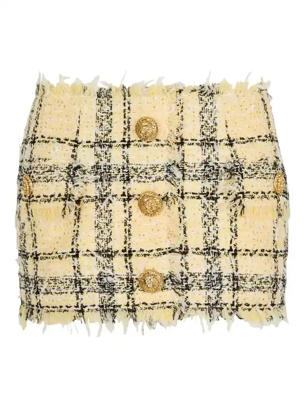 Tweed Skirt With Buttons - Balmain