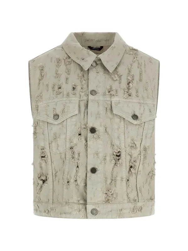 Ryder Distressed Denim Vest - Haikure