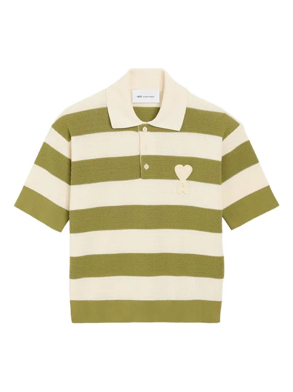 Ami De Coeur Striped Polo Shirt - Ami Paris