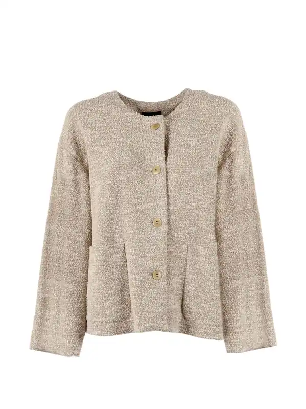 Cotton Blend Blazer Jacket - Emporio Armani