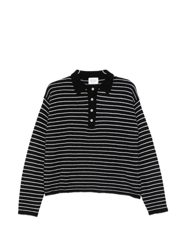 Cashmere Striped Polo Shirt - Beyou