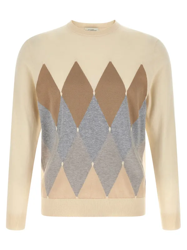 Argyle Sweater Sweaters And Cardigans Beige - Ballantyne