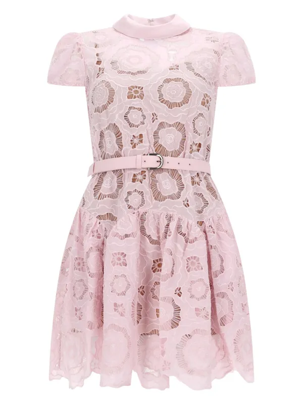 Flared Floral Lace Dress - Self-Portrait