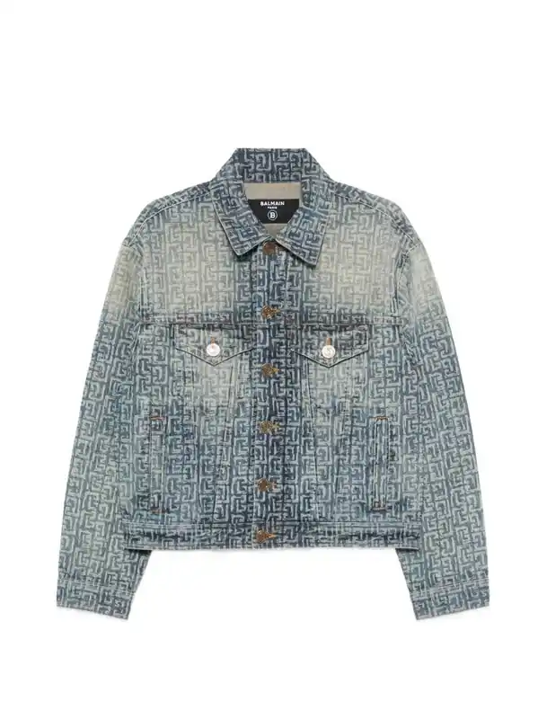 Monogrammed Denim Jacket - Balmain