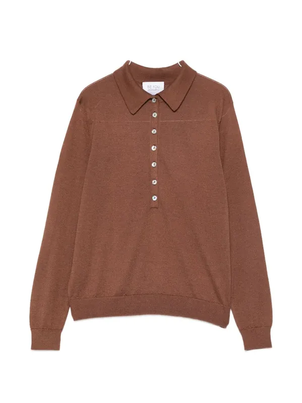 Cashmere And Silk Polo Sweater - Beyou