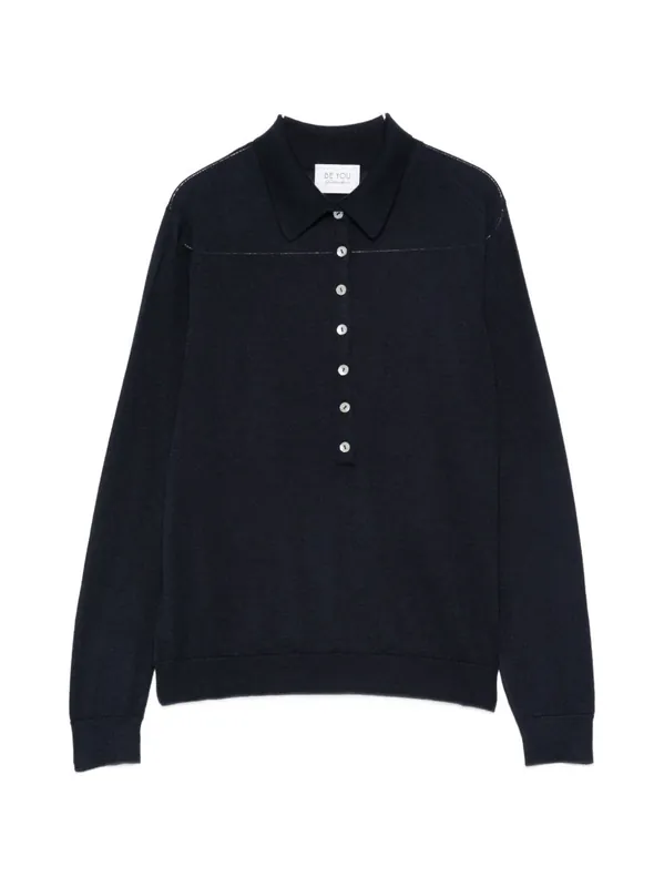 Cashmere And Silk Polo Sweater - Beyou
