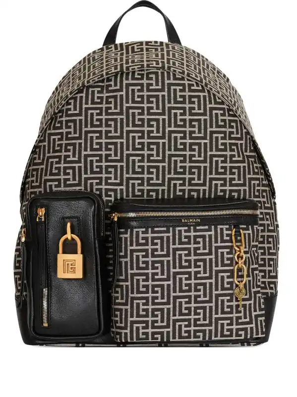 Pulse Backpack With Jacquard Monogram - Balmain