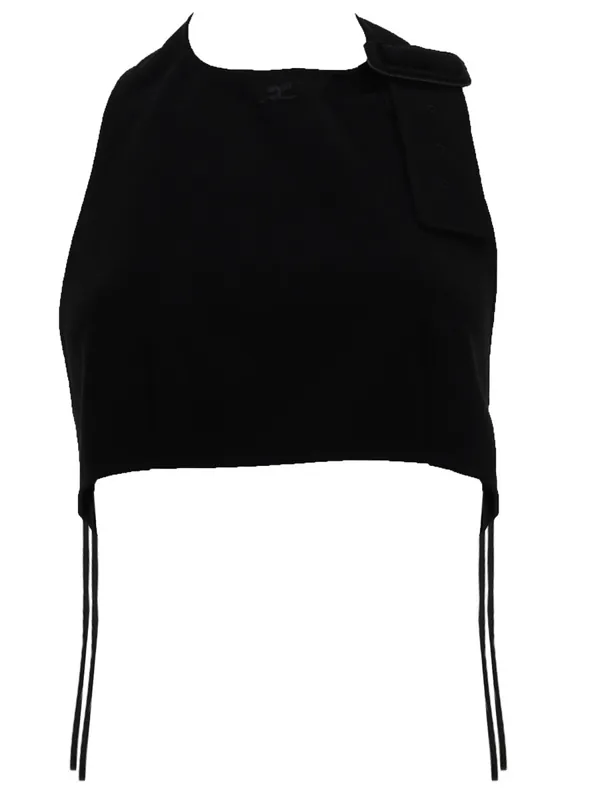 Cropped Top With Open Back - Courrèges