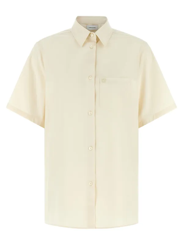 Gancini Shirt And Blouse Beige - Ferragamo