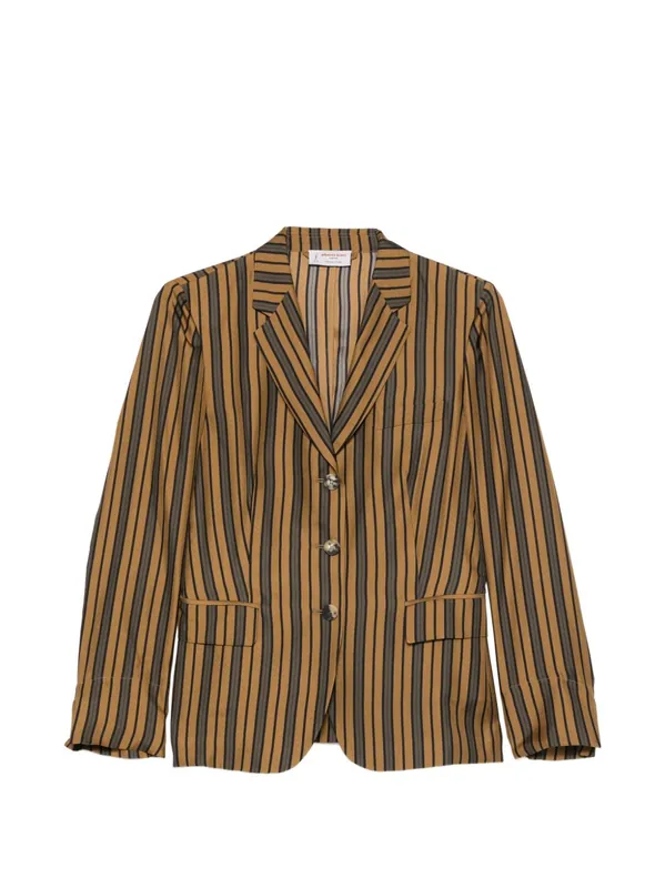 Striped Silk Blazer Jacket - Alberto Biani