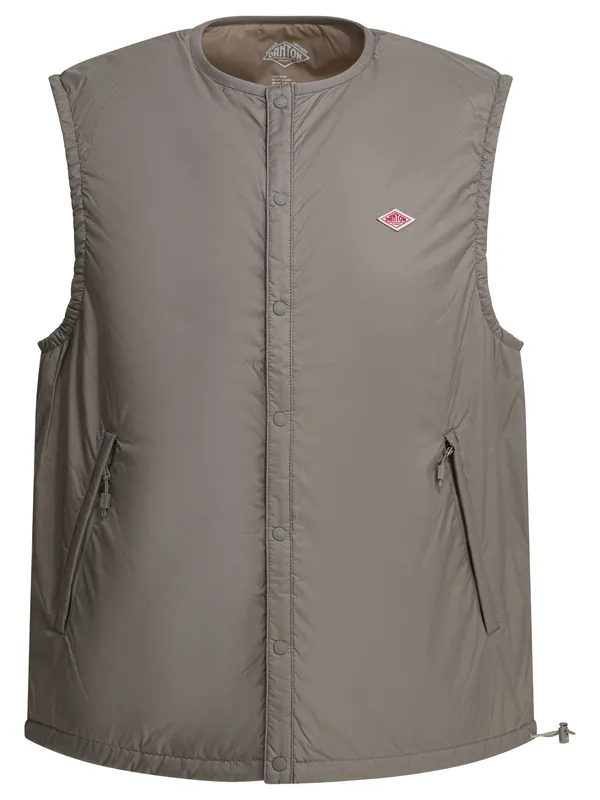 Sleeveless Jacket With Logo Jackets And Coats Grey - Danton