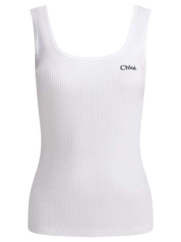 Logo Tank Top Tops White - Chloé