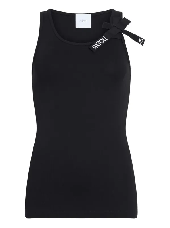 Bow-Detail Cotton Tank Top