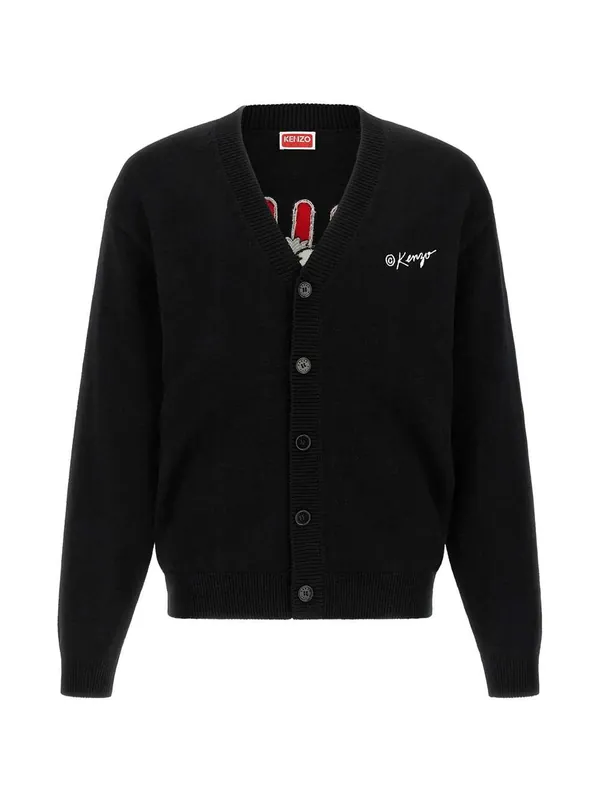 Kenzo Wild Tiger Wool And Cotton Cardigan