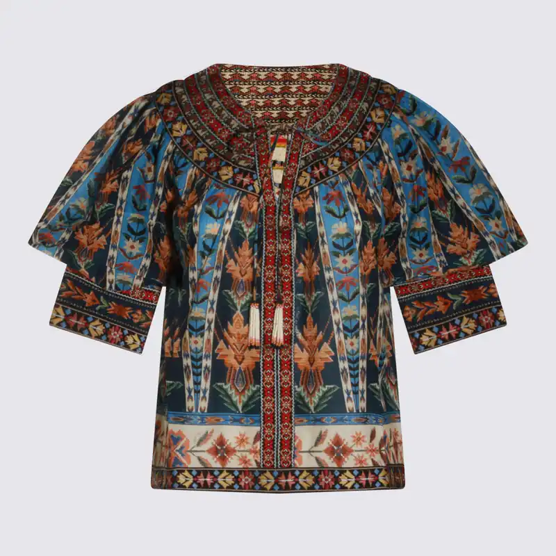 Top Embroidered Tapestry Blue - Farm Rio