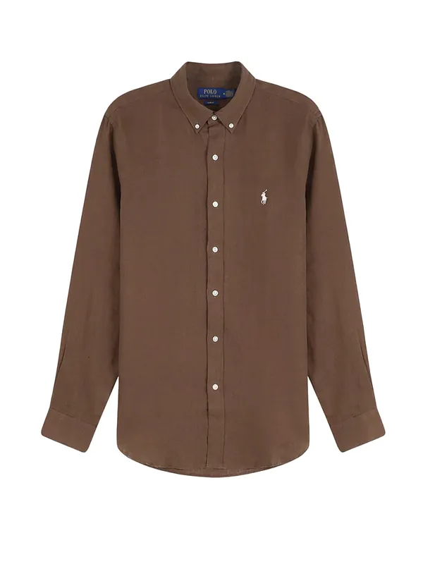 Linen Shirt With Logo Embroidery - Polo Ralph Lauren