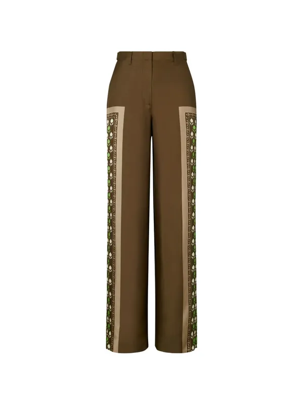 Printed Wide-Leg Trousers