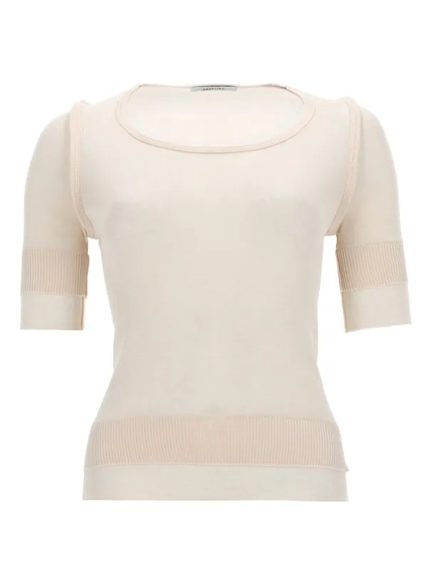"Trompe L'oeil" Viscose And Silk Top - Lemaire