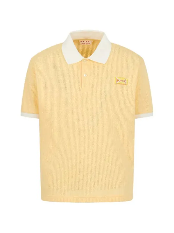Jacquard Polo Shirt With Logo - Marni