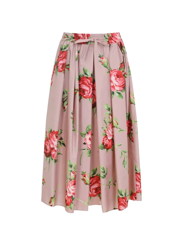 Cotton Skirt With Iconic Print - Dolce & Gabbana
