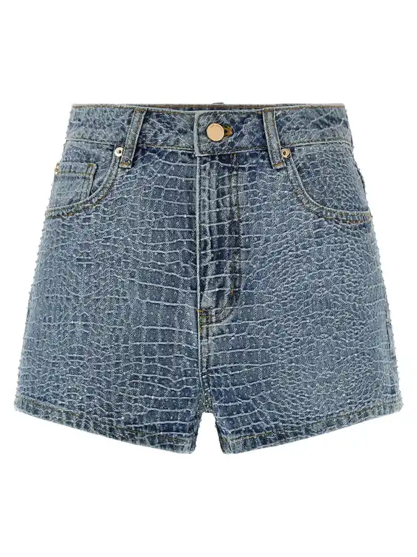 Rhinestone Bermuda And Short Light Blue - Self-Portrait