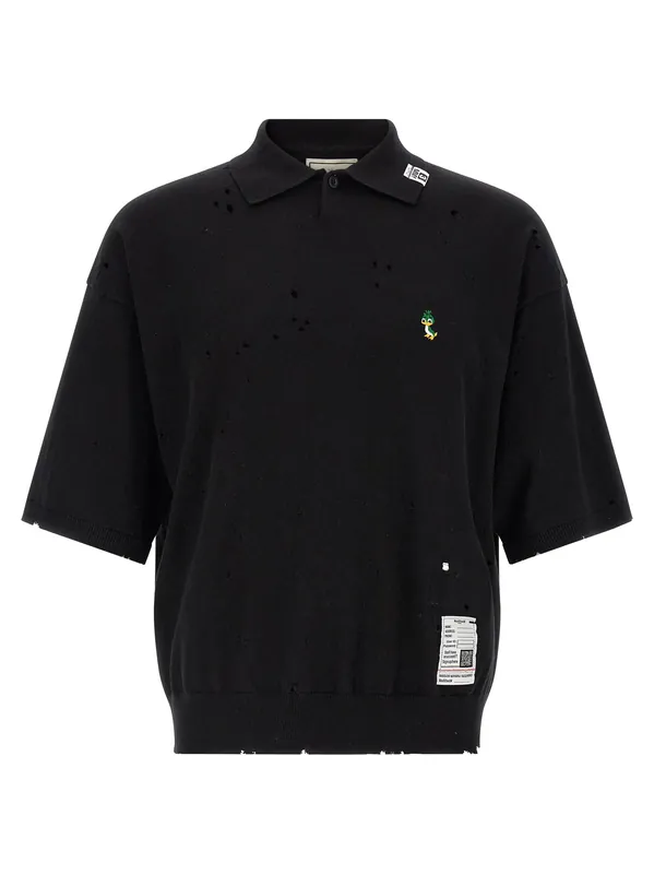 Embroidery Shirt Polo Black - Maison Mihara Yasuhiro