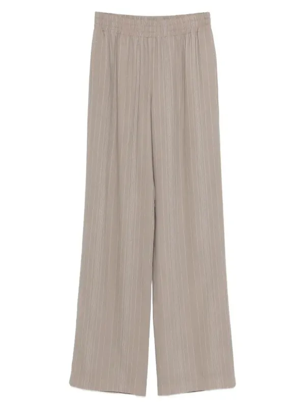 Pinstripe Motif And Elasticated Waist Wool Blend Pants - Golden Goose