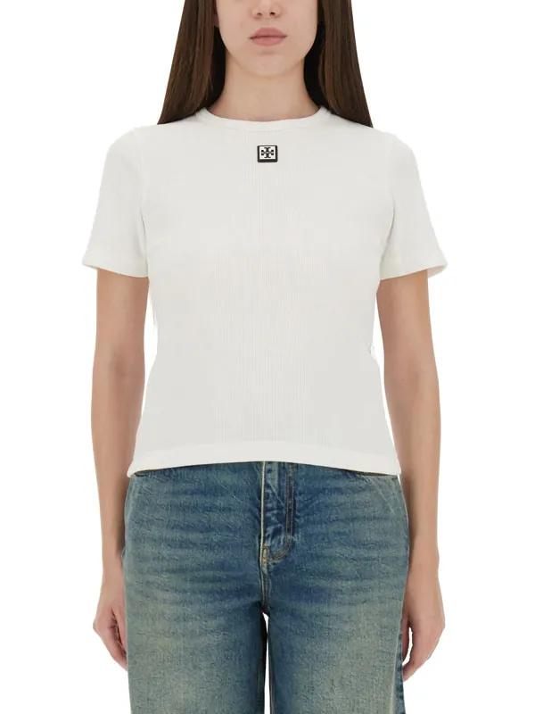 Ribbed Cotton T-Shirt