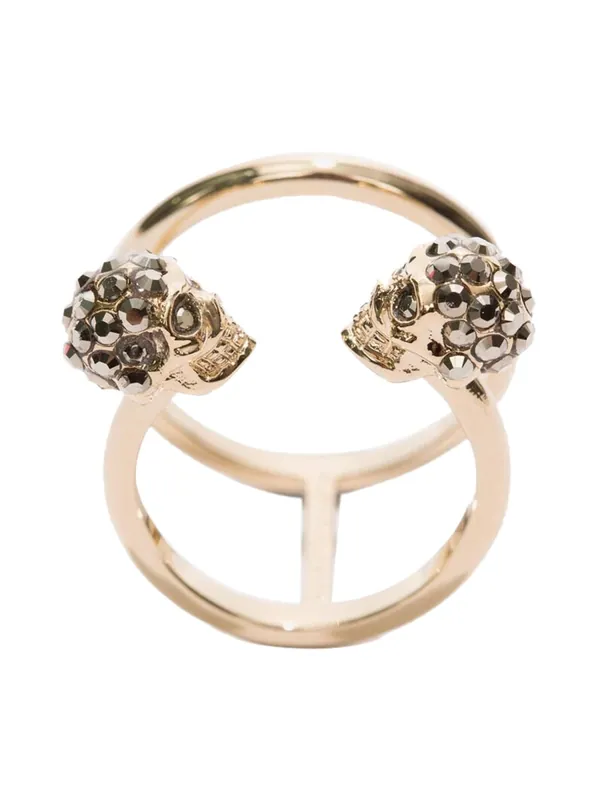 Twin Skull Double Ring - Alexander McQueen