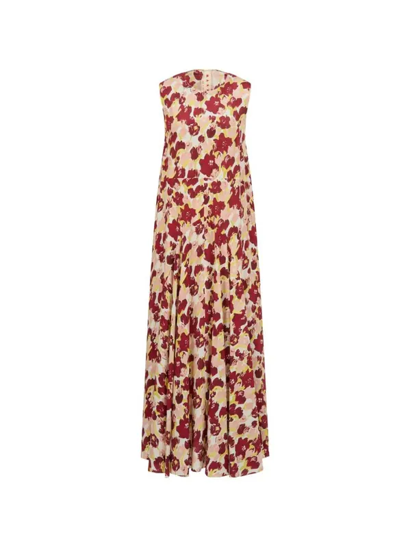 Pleated Floral Dress - Marni