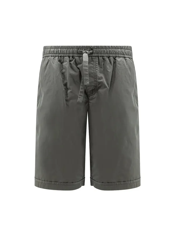 Cotton Shorts With Logo Detail - Dolce & Gabbana