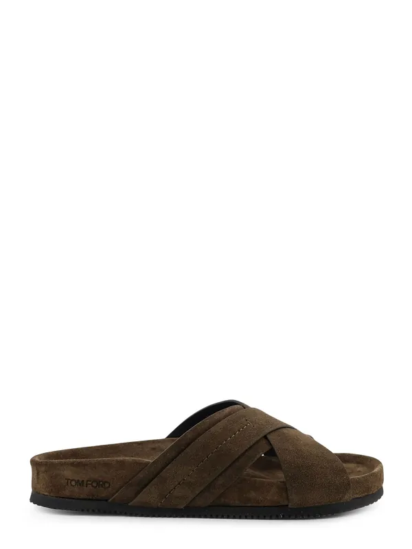 Suede Sandals With Engraved Logo On The Side - Tom Ford