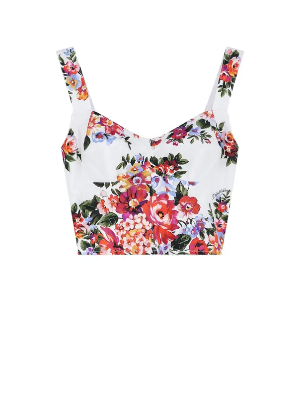 Cotton Blend Bustier Top - Dolce & Gabbana