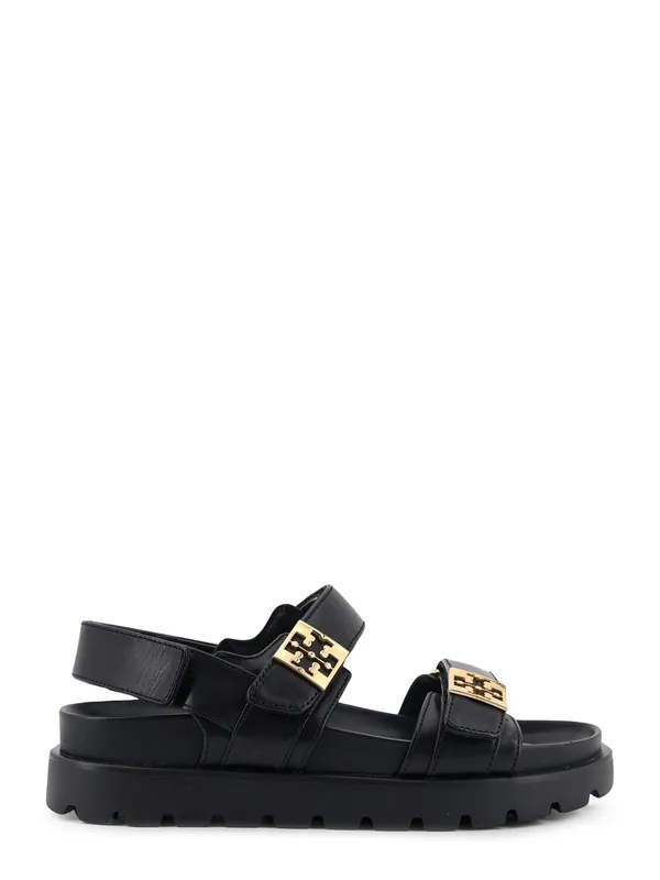 Mellow Leather Sandals With Metal Logo On The Side - Tory Burch