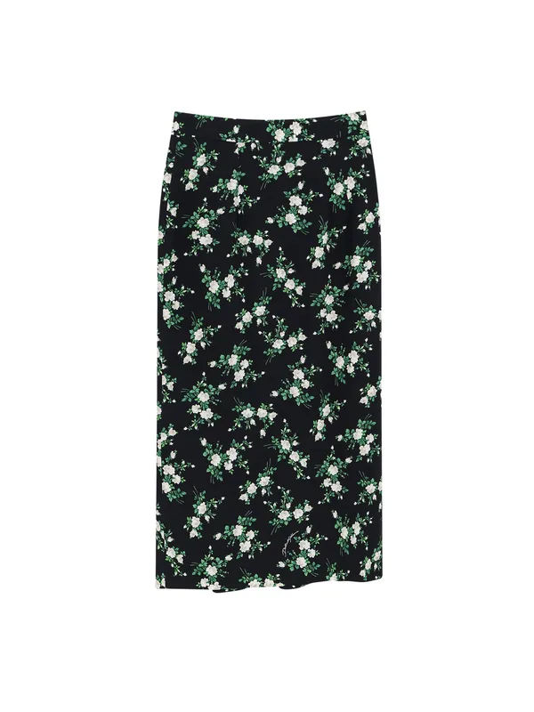 Silk Skirt With Floral Print - Dolce & Gabbana