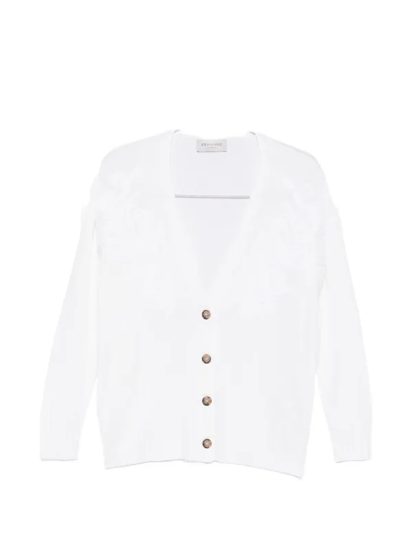 Cotton Blend V-Necked Cardigan