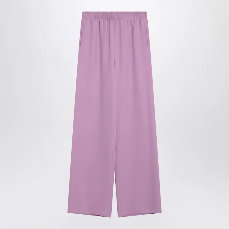Wide Lilac Pink Silk Pants - Valentino Garavani
