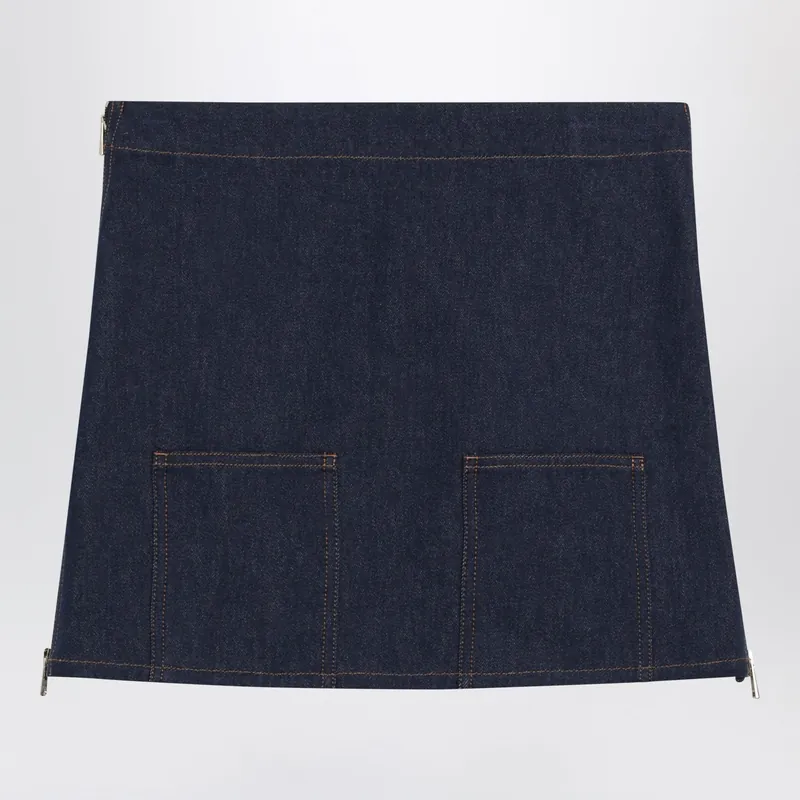 Navy Blue Mini Skirt - Fendi