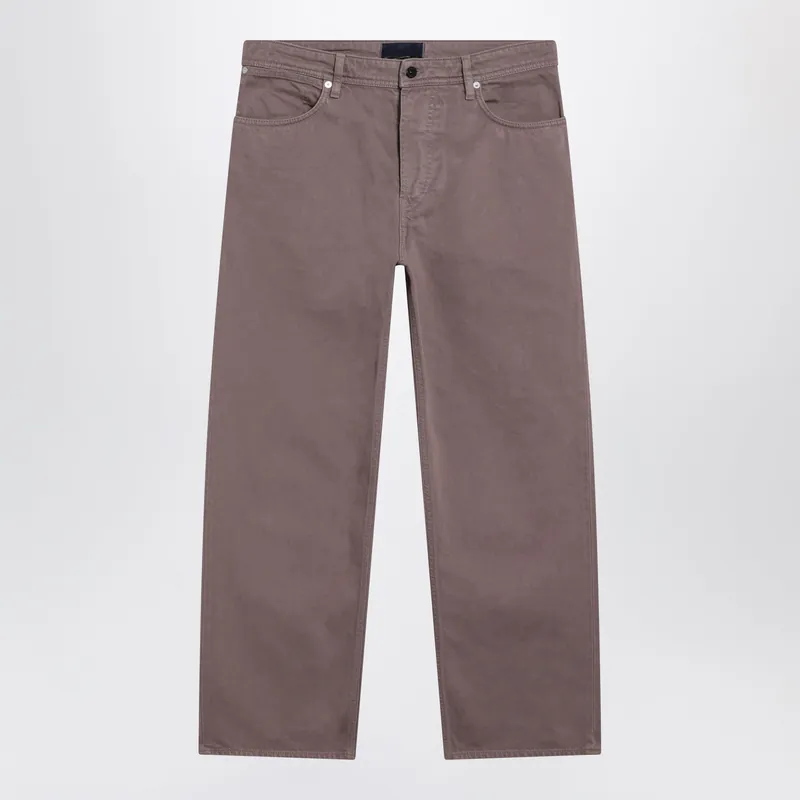 Purple/Grey Cotton Trousers - Stone Island