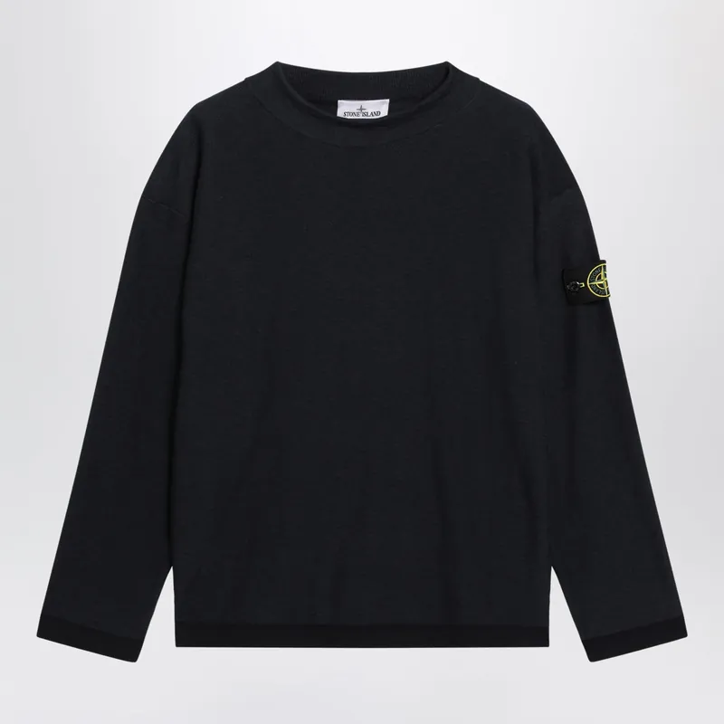 Navy Blue Crater Neck Jumper - Stone Island