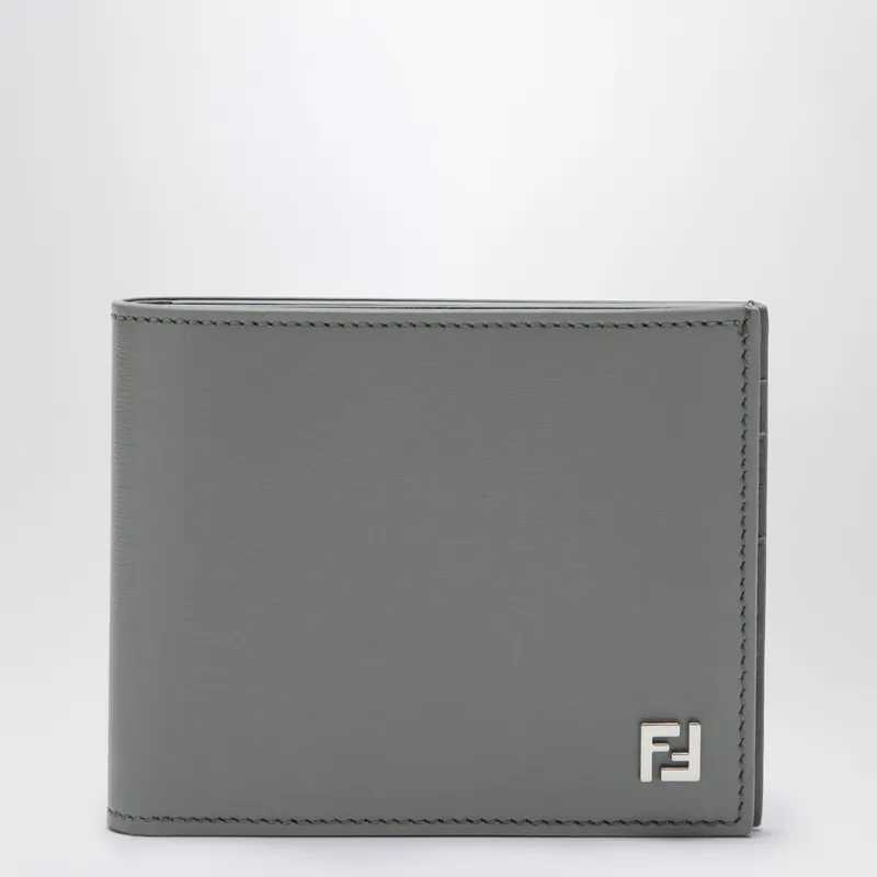 Light Grey Squared Ff Bi-Fold Wallet