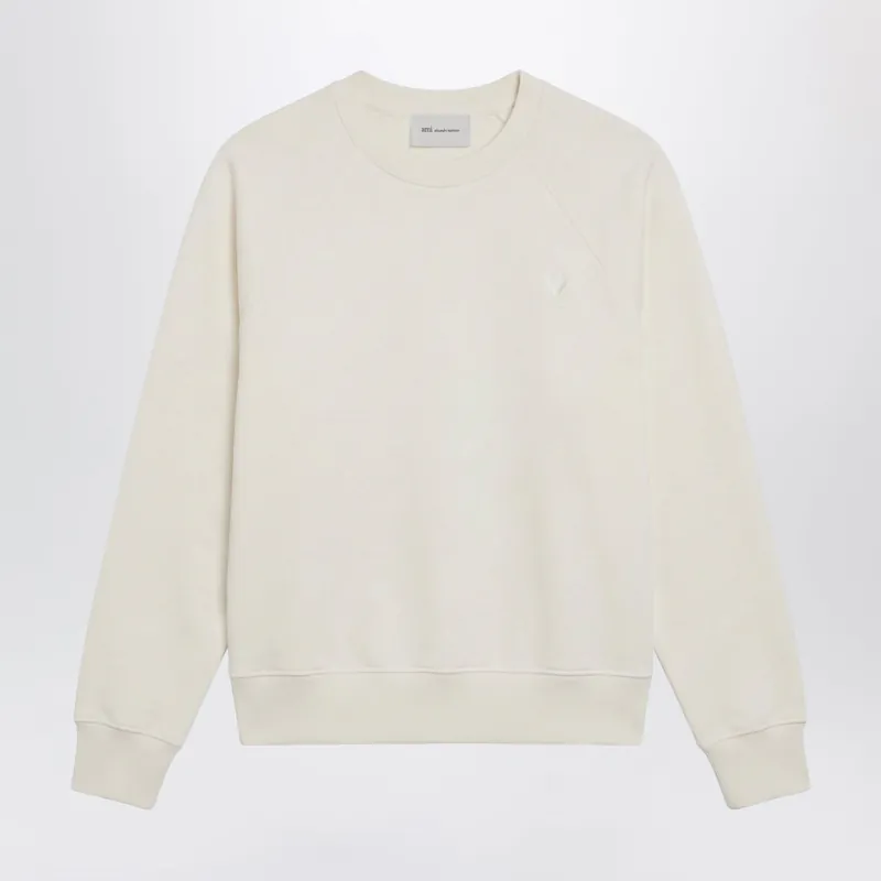 Cream Ami De Coeur Sweatshirt - Ami Paris