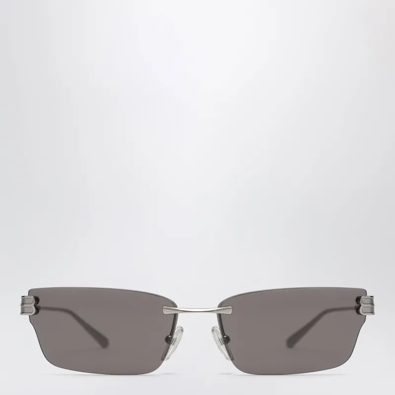 Gossip Rectangular Silver/Black Sunglasses - Balenciaga